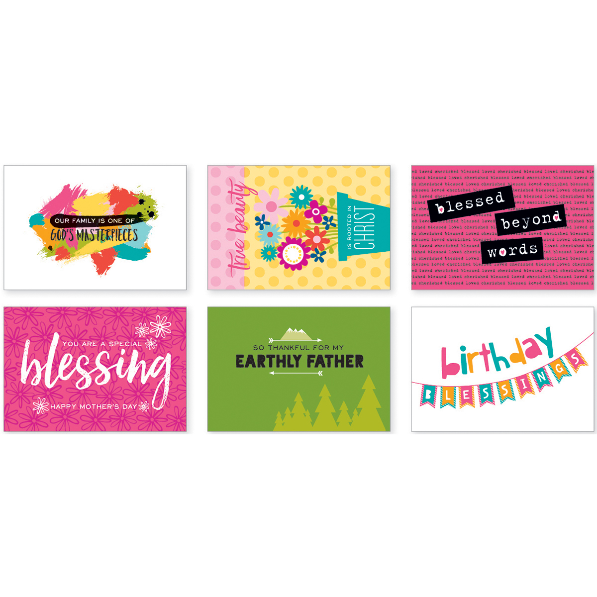 Illustrated Faith Postcards Family Blessings By Mail - $35.71