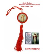 Santa Barbara Medal rearview mirror Car Ornament RED hanging pendant Chango - $242.33 MXN