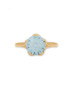 14k Yellow Gold Precision-cut Starburst Sky Blue Topaz Ring - $494.00