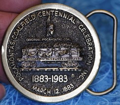 Pocahontas Coalfield Centennial Celebration 1883-1983 Bronze Color Belt Buckle - £28.42 GBP
