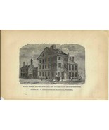 Where Jefferson Wrote the Declaration Victorian 1884 Wood Engraving DWA1 - $22.00