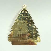 Vintage Lillian Vernon Christmas Tree Ornament 3.8&quot; Gold Tone Metal  - £7.19 GBP