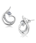 DA077 - High polished (no plating) Stainless Steel Earrings with AAA Gra... - $522.27 MXN