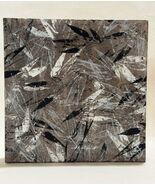 Black White Leaves Painting Abstract Wall Art Work Original Signed Teri ... - $75.00