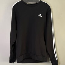 Adidas Men&#39;s Black Crewneck Sweater with White Stripes - $17.64