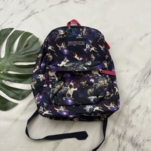 Jansport Cats in Space Backpack Purple Blue Galaxy Kittens Animals Bag - $32.66