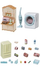 3 Sylvanian Families Sets - Kitchen Cupboard, Washing Machine &amp; Refrigerator - £25.71 GBP