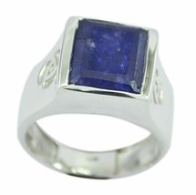Handcrafted 925 Sterling Silver Cute Natural Blue Ring, Indian Shappire Blue Gem - £17.40 GBP