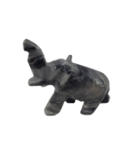 Small Hand Carved GRAY Stone Lucky Trunk Up Elephant Figurine - $147.90 MXN