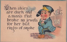 A Man&#39;s Flat Broke No Jewels For Her But Rings Of Smoke 1913 Lyndon Post... - £2.36 GBP
