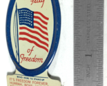 Vintage Cracker Jack Prize Metal Tin Litho The Flag of Freedom (1940&#39;s) ... - $27.86