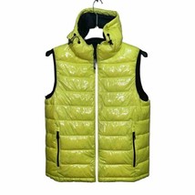 Calvin Klein Modern Hooded Puffer CM255202  men&#39;s Chartreuse Yellow Vest M $150 - £111.14 GBP