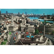 Trafalgar Square London UK Aerial City Street View Postcard - $7.00