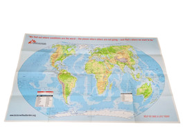 Doctors Without Boarders World Map 32&quot;x20&quot; - £7.70 GBP