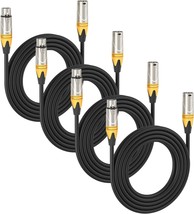 Xlr Male To Female Cable Wire For Stage Lighting Dj Lights Yellow Pack O... - £36.05 GBP