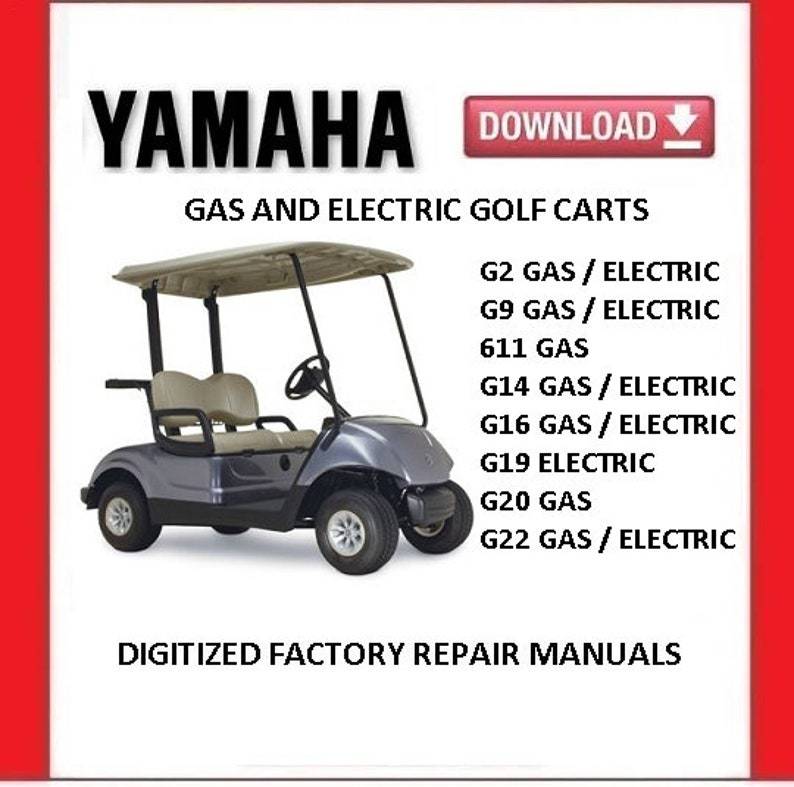 YAMAHA G2 TO G22 Golf Carts 7 Service Repair Manuals  - $20.00