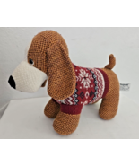 Russ Berrie Reginald Puppy Dog Plush Stuffed Animal Knitted Sweater Brow... - £27.08 GBP