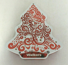 Empty Walkers shortbread red white Christmas tree shape collectible tin - $27.80 CAD