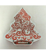 Empty Walkers shortbread red white Christmas tree shape collectible tin - $362.29 MXN