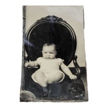 Antique Daguerreotype Photo Baby Portrait Child Baby Girl in Dress Picture  - £29.03 GBP