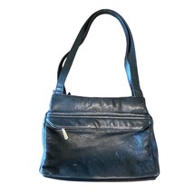 Stone Mountain Black Leather PURSE Over Shoulder Handbag Pocketbook Multi-Pocket - £22.54 GBP