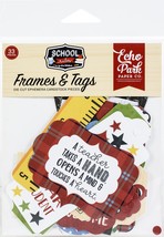 Echo Park Cardstock Ephemera 33/Pkg-Frames &amp; Tags, School Rules - £9.15 GBP