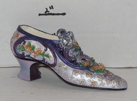 Collectible Ceramic Decorative 1.5&quot; Purple High Heel Mule SHOE Fashion Figure - £11.87 GBP