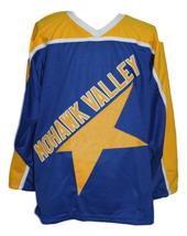 Any Name Number Mohawk Valley Stars Retro Hockey Jersey New Blue Any Size image 4