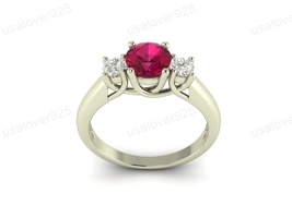 Handmade Indian Natural Ruby Gemstone Solid 925 Sterling Silver Women Ring - £51.40 GBP