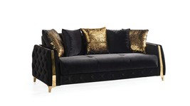 Modern Black Wood Sleeper Sofa - £1,090.05 GBP