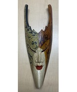 Bali Ethnic Wood Carved Tribal Mask w/ Decorative Fabric &amp; Paint by Seja... - $347.76 MXN