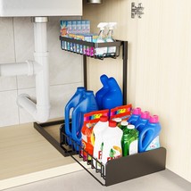 Under Sink Organizer, 2-Tier Kitchen Organizers and Storage, Metal Pull Out - £7.64 GBP