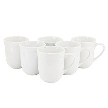 Elama Henryi 6 Piece 12 Ounce Porcelain Mug Set in White - $63.49