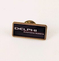 Delphi Automotive Systems Enamel Lapel Pin  Gold Tone 1&quot; Vintage GM Divi... - $18.05 CAD