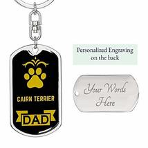 Dog Dad Gift Cairn Terrier Swivel Keychain Stainless Steel or 18k Gold - £31.88 GBP