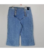 90&#39;s Vintage NWT Blue Capri Steel Jeans Sz 7 Denim Double Button Fly Front - £27.64 GBP