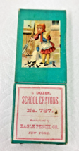Antique Eagle Pencil School Crayons No 797 Boxed Girl Feeding Bird 4 3/4... - $16.34