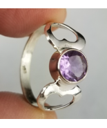 STERLING SILVER &amp; AMETHYST ladies ring band .925 size 6 ESTATE SALE! - €28,12 EUR
