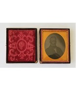 antique AMBROTYPE PHOTO dome convex glass MAN 3.25&quot;x2.75&quot; victorian with... - £36.99 GBP