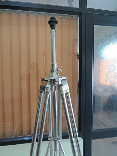 NauticalMart Marine Signal Tripod Floor Lamp Stand - Chrome Finish Adjustable He