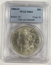 1904-O Argento Morgan Dollaro Selezionato Da PCGS Come MS-64! Splendido Moneta - £119.04 GBP