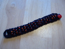 Black Chenille Beaded bracelet - £9.45 GBP
