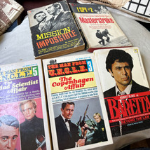 Lotto Di 5 60&#39;s 70&#39;s TV Vincolo IN Libri Mission Impossible U. N.c. L.E Baretta - £15.51 GBP