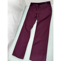 Bonobos Chino Pants Maroon Straight Flat Front Business Casual 100% Cott... - $29.67