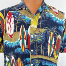 Vintage Gazoz Hawaiian Aloha Small Shirt Surfboards Palm Trees Island Tropical - £32.23 GBP