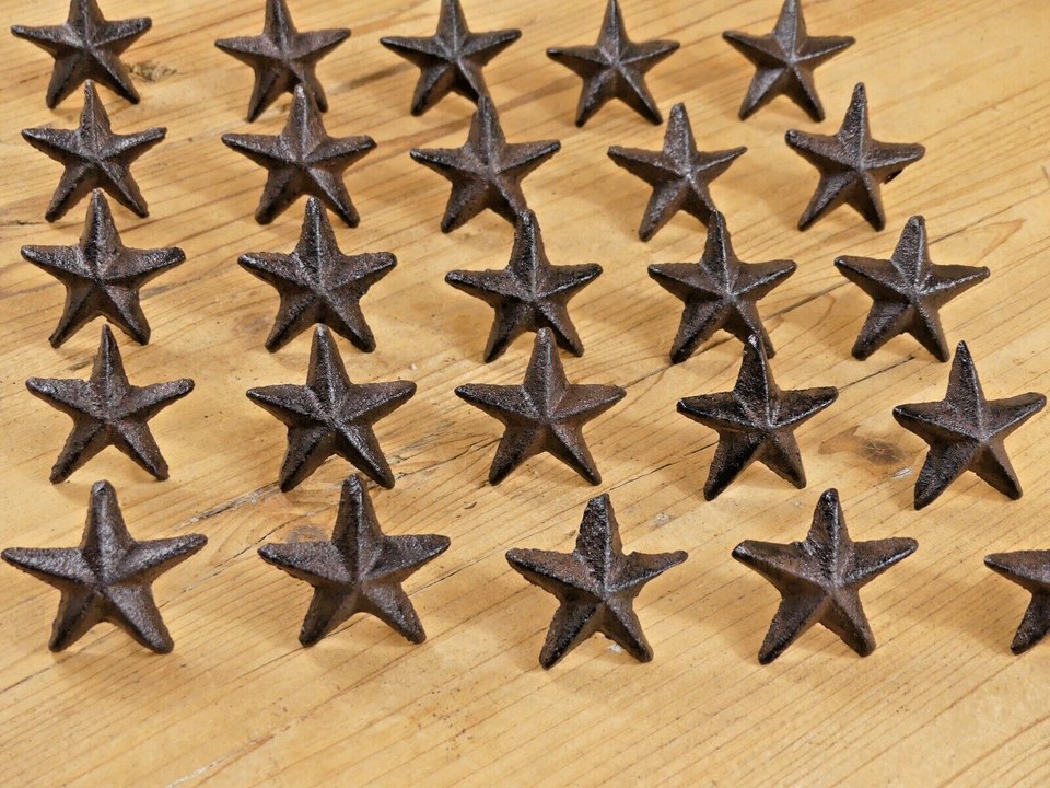 25 Star Nails Cast Iron 1 7/8" Tacks Texas Rustic Western 1 1/4" Nail Small Item image 3