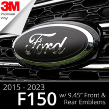 BocaDecals 2015-2023 Ford F150 Emblem Overlay Insert Decals MATTE BLACK Set of 2 - £18.37 GBP