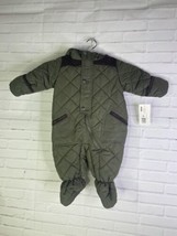 Rothschild Baby Boys Pram Snowsuit Hooded Quilted Footed Olive Size 3-6 ... - £21.71 GBP