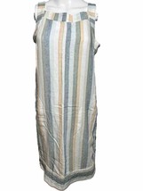New For Cynthia Dress Womens XS Cream Striped Linen Sleeveless  - AC - $25.34