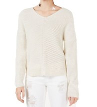 American Rag Juniors Lace Up Sweater, Medium, Egret - $47.89